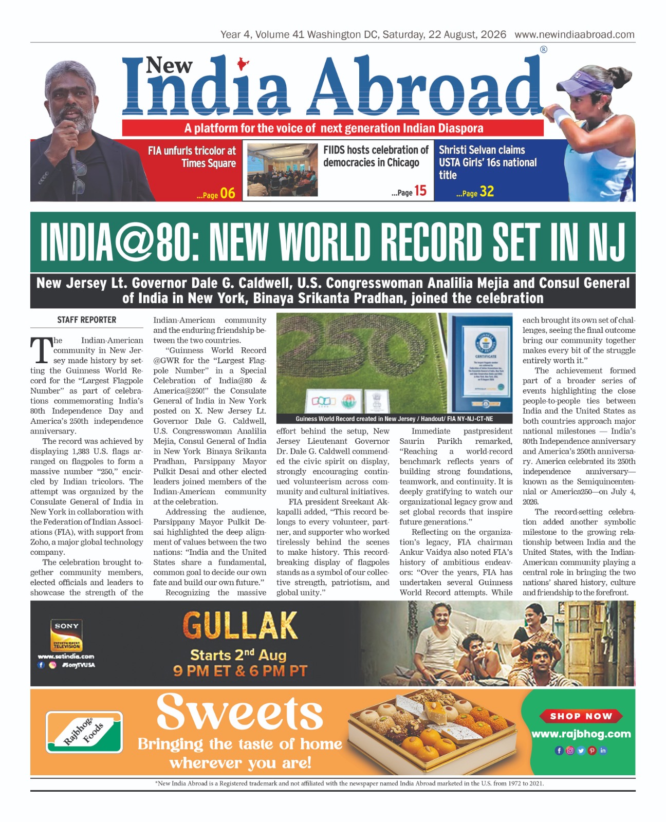 India@80: New World Record Set in New Jersey